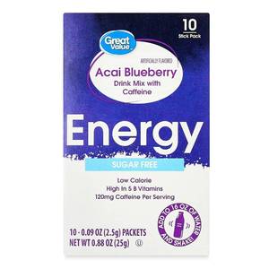 lot 4316 image: Sugar Free, Low Calorie ENERGY Acai Blueberry Drink Mix (Pack of 4) BB MAY 2027