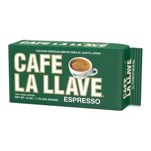 lot 4334 image: Cafe La Llave Dark Roast Ground Espresso Coffee Brick - Cuban-Style Blend for Moka Pot, Espresso or Drip BB FEB 2028