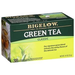 lot 4336 image: Bigelow Tea Classic Green Tea, Caffeinated Tea, 20 Count Box (Pack of 6), 120 Total Tea Bags. BB MAY 2028