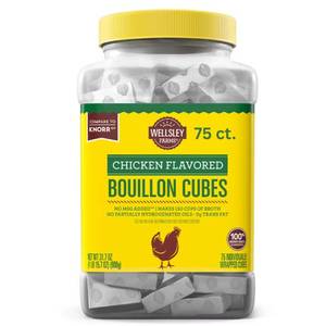 lot 4407 image: Chicken Flavor Bouillon Cubes, 75 Count   Makes 150 Cups of Broth, Individually Wrapped, Rich Savory Seasoning for Soups, Rice & Sauces, Easy Dissolve, Pantry Staple. BB MAR 2025