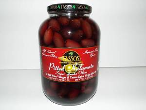 lot 4475 image: Tassos Pitted Greek Kalamata Olives, 52.9 oz BB APR 2025