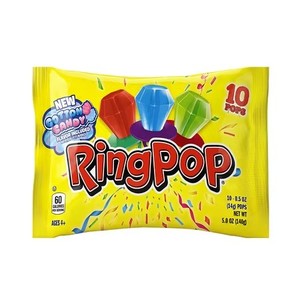 lot 4496 image: Lot of 3, Ring Pop Value Pack, 0.5 Oz., 10 Count, Assorted Flavors, Bulk Variety Pack. BB JUN 2026