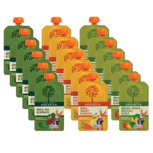 lot 4511 image: Peter Rabbit Organics Fruit & Vegetable Variety Pack, 4 oz. Squeezable Pouches (Pack of 17)BB APPLE, CARROT, SQUASH MAY 2026, BANANA AUG 2026, APPLE, PEA AUG 2026