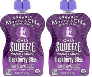lot 4513 image: Lot of 3, Mamma Chia Organic Blackberry Bliss Chia Squeeze Vitality Snack, 3.5 oz. BB APR 2026