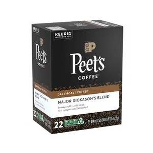 lot 4521 image: Peets Major Dickason Dark Roast Coffee - Keurig K-Cup Pods - 22ct. BB DEC 2025
