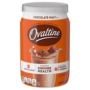 lot 4528 image: Ovaltine Chocolate Malt Mix - 12oz. BB SEP 2027