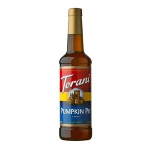 lot 4558 image: Torani Pumpkin Pie Syrup, 750ml PET, 25.4 fl oz. BB OCT 2026