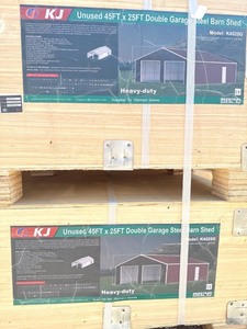 lot 107 image: 45FT x 25FT unused Double Metal Garage Steel Barn Shed Kit