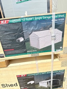 lot 148 image: 12FT x 20FT unused Single Garage Metal Shed Kit