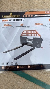 lot 221 image: LandHonor unused HPF-11-3000G Hydraulic Pallet Fork Attachment for Skid Steer