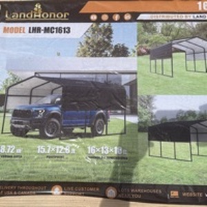 lot 263 image: Landhonor 16x13 Foot Metal Carport Outdoor Shelter