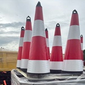 lot 405 image: Traffic unused Safety Cones with Reflective Strips QTY 250