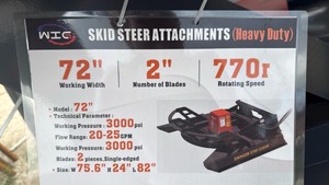 lot 502 image: WIG 72 Heavy Duty Skid Steer Brush Cutter Attachment