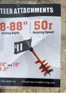 lot 507 image: WIG Skid unused Steer Auger Drive Attachment with 12 & 18 Inch Bits