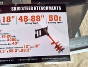 lot 514 image: Skid Steer Auger Drive & Bit Attachment 18 - Model XN-LXZ01-18