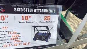 lot 527 image: WIG Skid unused Steer Drum Mulcher Attachment 50 - Model XN-THJ2-50