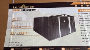 lot 255 image: 8ft x 10ft Galvanized Apex Roof Metal Storage Shed
