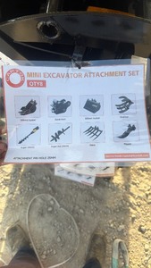 lot 350 image: Captor unused yellow Mini Excavator Attachment Set QTY8 25mm Pin Hole