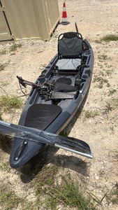 lot 602 image: grey Fishing unused Kayak with Pedal Drive and Accessories