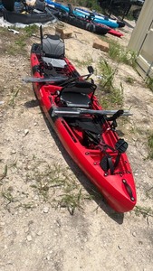 lot 607 image: Red unused Tandem Kayak with Paddles and Seats