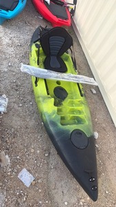 lot 622 image: Sit-On-Top unused Kayak Yellow Green with Paddle and Seat