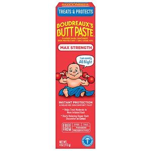 lot 58108 image: Boudreauxs Butt Paste Baby Diaper Rash Cream Maximum Strength - 4oz - Retail $7