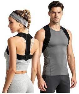 lot 58112 image: Posture Corrector for Women and Men, Adjustable Upper Back Brace, Breathable Back Support Straightener, Providing Pain Relief from Lumbar, Neck, Shoulder, and Clavicle. (1) - Retail $15