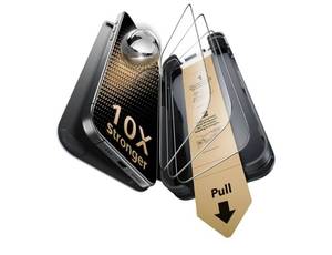lot 58114 image: ESR Accessory Glass by Corning 2 Pack 9H Glass for iPhone 17iPhone 16 Pro Screen Protector, Military Grade Shatterproof & Durable with UltraFit Tray - Retail $8
