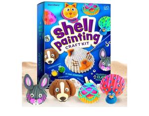 lot 58132 image: Kids Sea Shell Painting Craft Kit - Retail $12