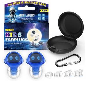 lot 58164 image: Kids Reusable Silicone Earplugs with Carry Case - Retail $12