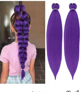lot 58169 image: 26 Inch Pre-Stretched Purple Braiding Hair Extensions 2 Pack - Retail $8