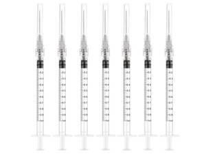 lot 58174 image: 16Pack 1ml 27Ga - 1 Inch Luer Lock Sample Measuring Syringe Lab Supplies, Individually Sealed Wrapped - Retail $8