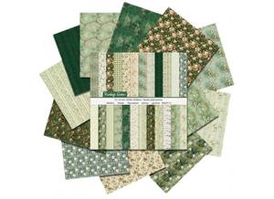 lot 58189 image: 12x12 Scrapbook Paper, 24 Sheets24 Designs Vintage Green Scrapbook Paper Set, Double-Sided Garden Pattern Floral Decorative Craft Paper For DIY Card Making Photo Album Journal Decor - Retail $13
