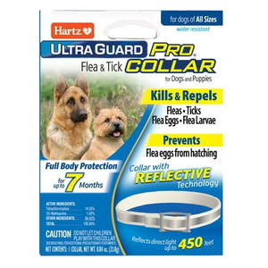 lot 58190 image: Hartz UltraGuard Pro Reflective Flea & Tick Collar for Dogs and Puppies  7 Months Protection  1ct - Retail $8