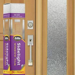lot 58195 image: Gila Privacy Decor Frosted Glass Sidelights Entryway Residential Window Film DIY Static Cling No Glue No Adhesive 1ft x 6.5ft (12in x 78in) (6.5 sq ft) - Retail $6