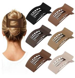 lot 58196 image: French Flat Hair Clips for Women 6pcs Hair Claw Clips for Thick or Thin Hair Matte Claw Clips for Girls Barrettes Non-Slip Strong Hold Hair Accessories for Women 8pcs  - Retail $8