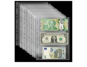 lot 58197 image: 60 Sheets Currency Sleeves,3-Pocket Page Dollar Bill Holders for Collectors, PVC and Acid Free, Banknote Protector fits Currency Collection Book Album - Retail $12