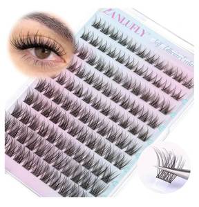 lot 58198 image: Self Adhesive Eyelashes Natural Self Adhesive Lash Clusters Pre glued Eyelash Clusters zanlufly No Glue Needed Lashes Wispy C-curly Cluster Eyelash extensions 10-16MM Individual Lashes - Retail $8