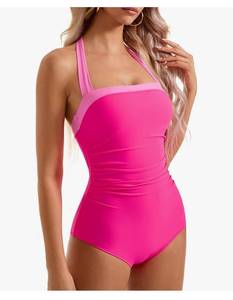 lot 58227 image: Women Tummy Control Halter One Piece Swimsuit (m) - Retail $28