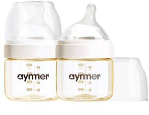 lot 58236 image: PPSU Natural Baby Bottle Wide Neck Anti-Colic 4oz 2-Pack - Retail $17