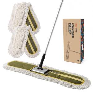 lot 58254 image: 36 Commercial Dust Mops for Floor Cleaning Heavy Duty Floor Duster Mop with Long Handle Hotel Gym Household Cleaning Supplies for Hardwood, Tiles, Marble Floors. - Retail $30