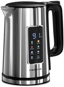 1.7L Electric Kettle, Touch Screen Water Boiler, No Plastic Interior, Double Wall, 6 Preset Temperatures, Fast Boil, and STRIX Control - Retail: $45