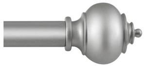 lot 58265 image: Curtain Rods for Windows 16.2 to 28.2 Inches 1 inch Diameter Adjustable Decorative Telescoping Curtain Rod with Brackets Heavy Duty Splicing Window Rods with Decorative Finials, Nickel - Retail $22
