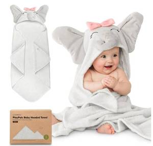 lot 58269 image: KeaBabies Organic Baby Towel with Hood for Girls, Boys - Soft, Absorbent, 100% Cotton Hooded Baby Towels for Newborns, Infants, Large Hooded Bath Towels for Babies, Kids, Toddler 1-3 (Ella) - Retail $22