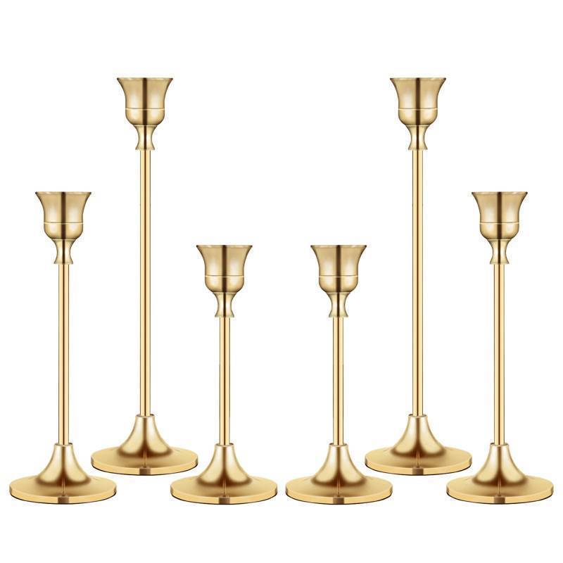lot 24681 image: Candlestick Holders,Taper Candle Holder for Candlesticks Gold Brass Vintage Candle Stick Candle Holders Candelabra Candle Holder for Fireplace Party Dining Home - Retail $32