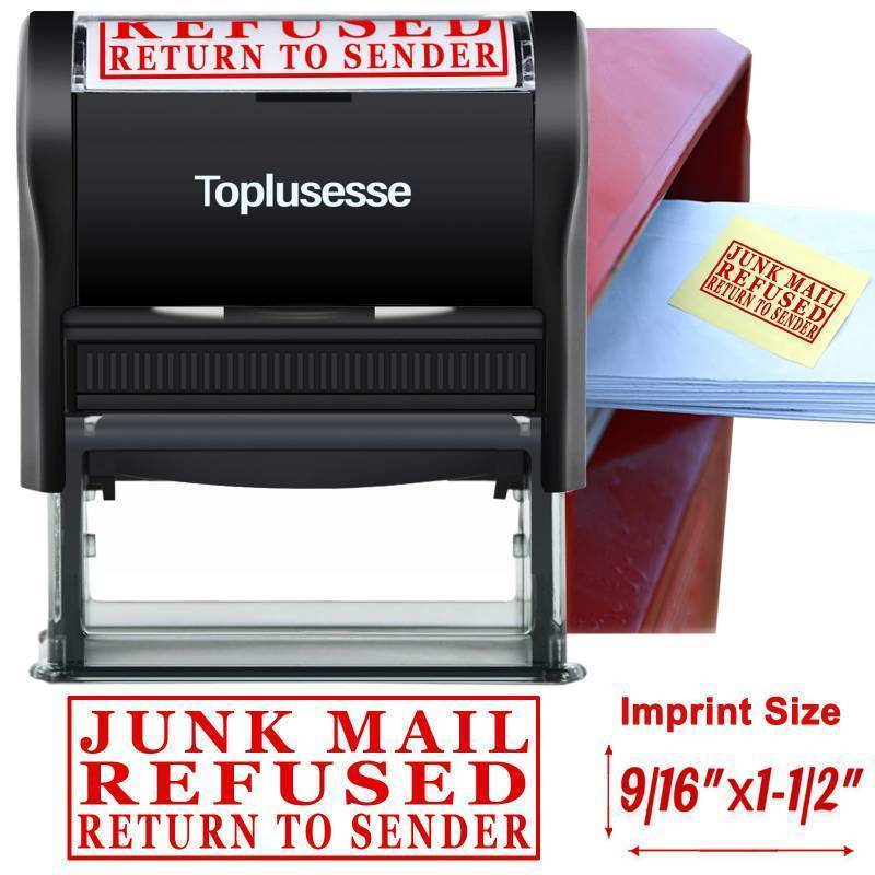 lot 30670 image: Toplusesse Return to Sender Stamp Self Inking Office Rubber Personalized Self Inking Junk Mail Refused Return to Sender Stamp Business Office Supplies-Multi Color Options - Retail $9