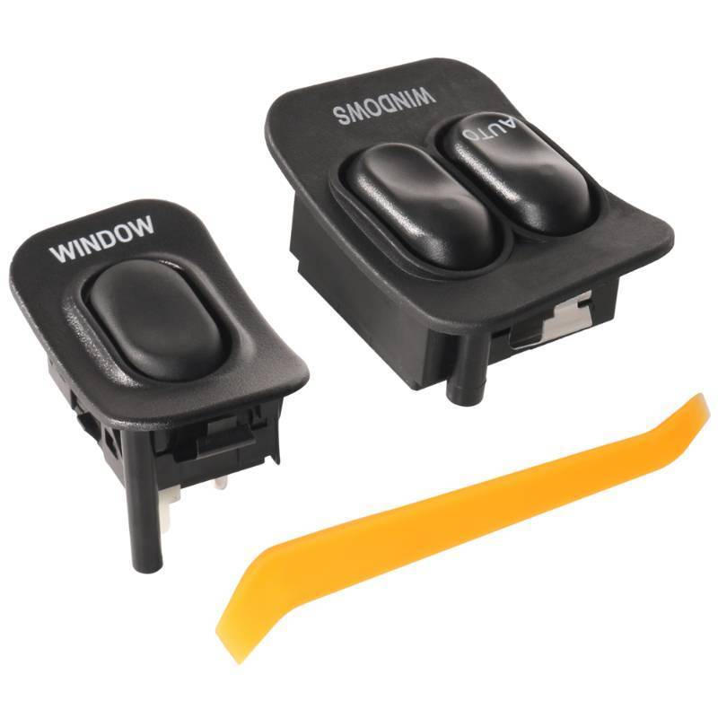 lot 23828 image: JAVOUKA 2Pcs Front Driver and Passenger Side Window Switch Fit for Ford Ranger 1995-2007, RH and LH Power Window Switch Control Button OE# F57Z14529A, SW7081, F57Z14529B, F57Z-14529-B - Retail $27