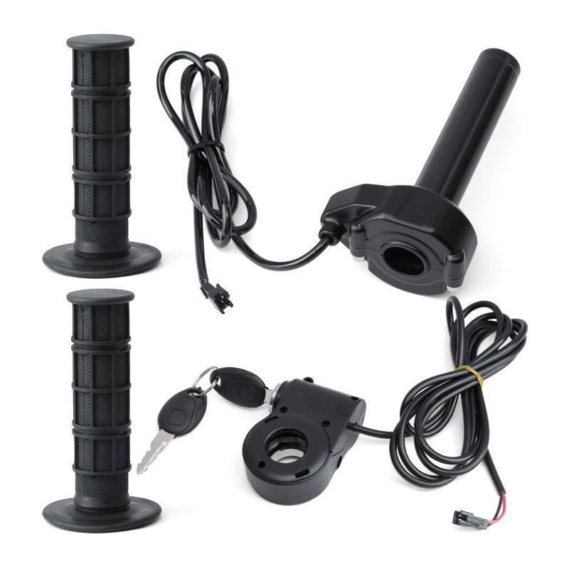 lot 23882 image: Erchon Full Twist Throttle Compatible with Ridstar Q20 Electric Dirt Bike, E-Bike Throttle Grip Cable Kit wRolling Bearing Ignition Switch Replacement Part - Retail $36