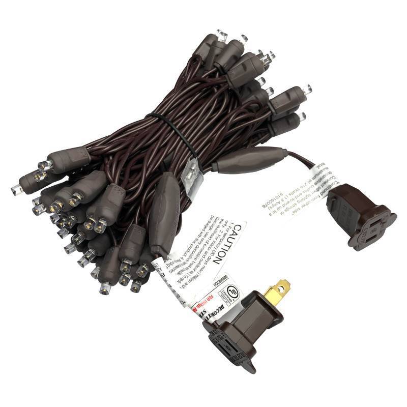 lot 25081 image: UL Listed 50 Count 5MM Mini Christmas String Lights,17FT 5MM Wide Angle LED Brown Wire Lights, Attachable String Lights for Garden Patio Trees Holiday Party Home Indoor & Outdoor Decor (Cool White)