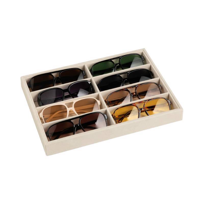 lot 25102 image: Frebeauty Sunglass Organizer,Velvet Glasses Organizer,12-Slot Sunglasses Tray for Drawer, MensWomens Sunglasses Box, Glasses Holder for Watch Stackable EyeglassEyewear Display Tray(Black Style May Vary) - Retail $18